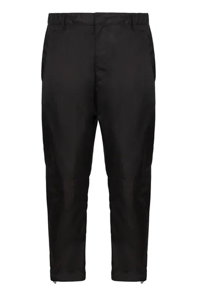 Prada Technical Fabric Trousers In Black