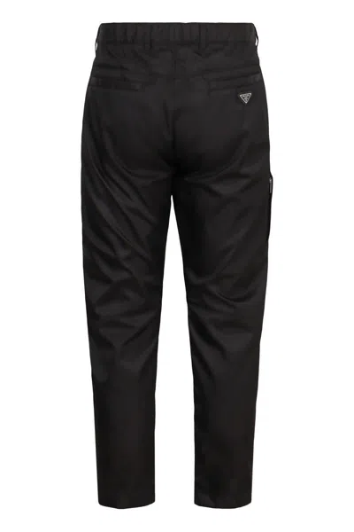 Prada Technical Fabric Trousers In Black