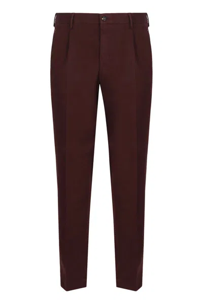 Slowear Chino Trousers In Cotton In Red