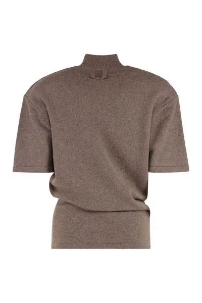 Jacquemus Top In Knit Chestnut In Brown