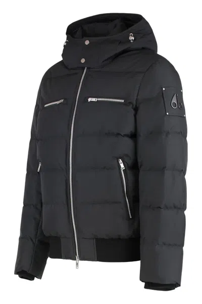 Moose Knuckles Cloud Bomber Jacket With Lambskin Finishes In Black