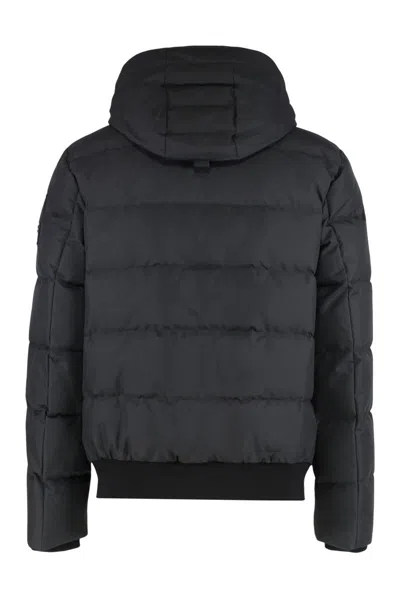 Moose Knuckles Cloud Bomber Jacket With Lambskin Finishes In Black