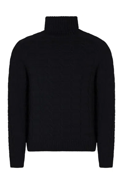 Slowear Virgin Wool Turtleneck Sweater In Black