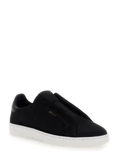 Axel Arigato 'dice Laceless' Black Low Top Slip-on Sneakers In Suede Man In Black