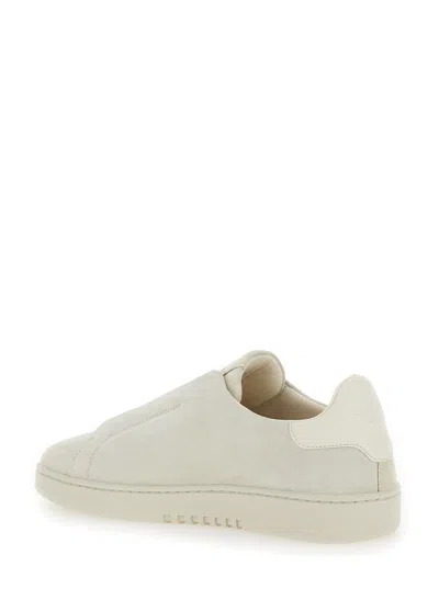 Axel Arigato 'dice Laceless' White Low Top Slip-on Sneakers In Suede Man In White
