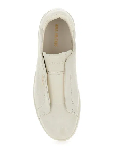 Axel Arigato 'dice Laceless' White Low Top Slip-on Sneakers In Suede Man In White