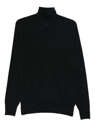 Fumagalli Navy Blue Turtleneck Sweater In Blue