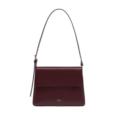 Apc A.p.c. Virginie Flap Shoulder Bag In Burgundy