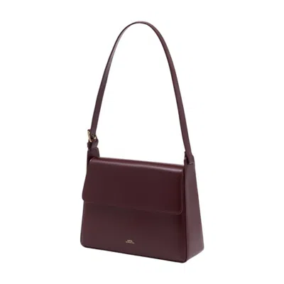 Apc A.p.c. Virginie Flap Shoulder Bag In Burgundy