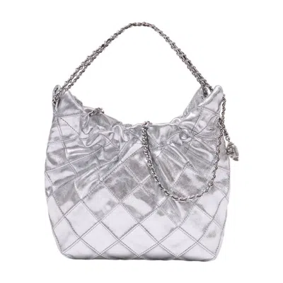 Tory Burch Fleming Mini Crossbody In Silver