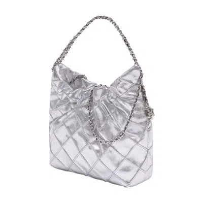 Tory Burch Fleming Mini Crossbody In Silver