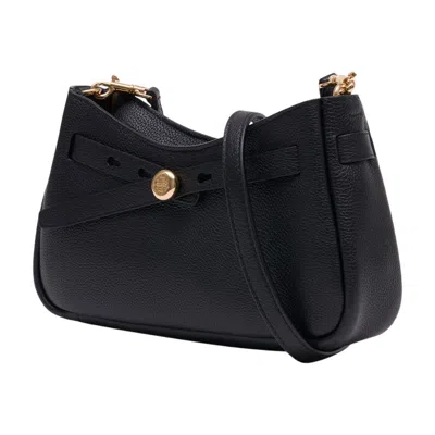 Tory Burch Textured Shoulder Bag Adjustable Strap In Black