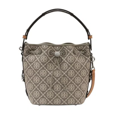 Tory Burch T-monogram Utility Shoulder Bag In Gray