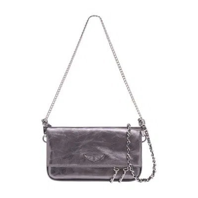 Zadig & Voltaire Zadig&voltaire Rock Vintage Crossbody In Silver