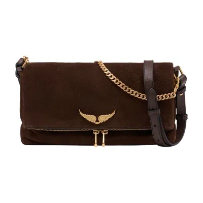 Zadig & Voltaire Rocky Ii Wings-detail Chain-strap Satchel Bag In Brown