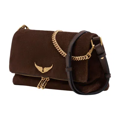 Zadig & Voltaire Rocky Ii Wings-detail Chain-strap Satchel Bag In Brown