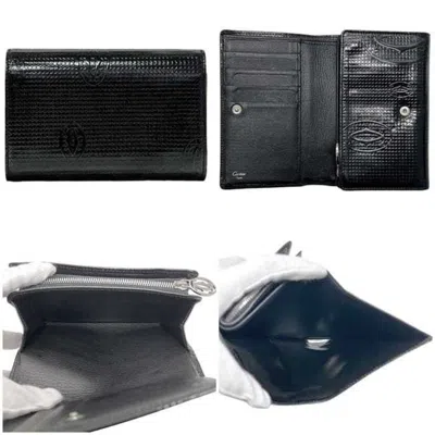 Pre-owned Cartier Black Coated Canvas Wallet (bi-fold) ()