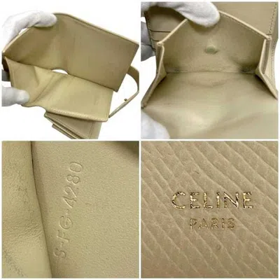 Pre-owned Celine Beige Cream Leather Wallet (bi-fold) ()