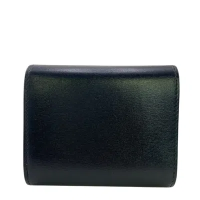 Pre-owned Celine Black Leather Wallet (tri-fold) ()