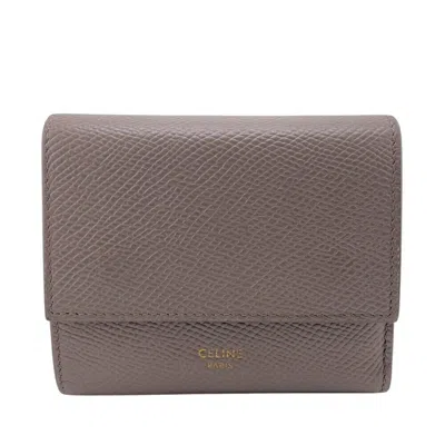Pre-owned Celine Gray Leather Wallet (tri-fold) ()
