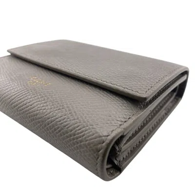 Pre-owned Celine Gray Leather Wallet (tri-fold) ()