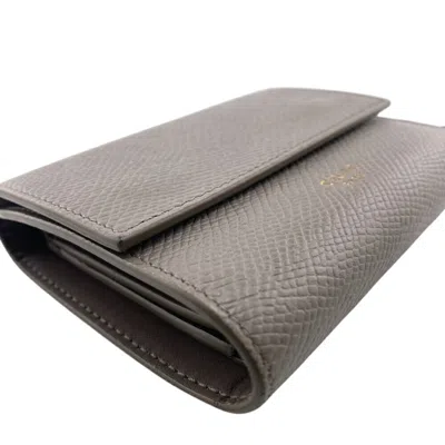 Pre-owned Celine Gray Leather Wallet (tri-fold) ()