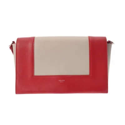 Pre-owned Celine Gray Red Color Leather Shoulder Bag ()