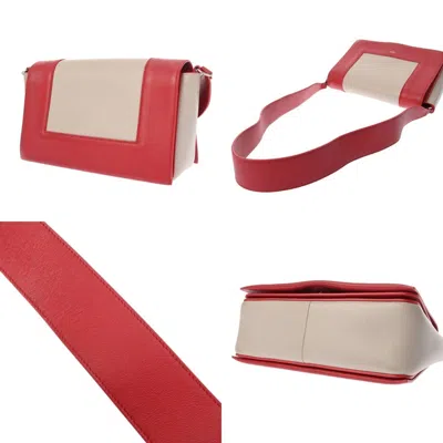 Pre-owned Celine Gray Red Color Leather Shoulder Bag ()