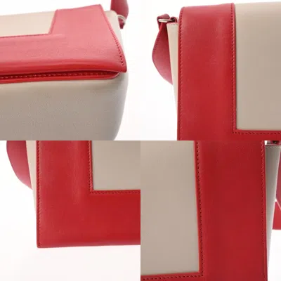 Pre-owned Celine Gray Red Color Leather Shoulder Bag ()