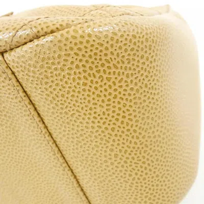 Pre-owned Chanel Beige Grained Calfskin Shoulder Bag () In Sand