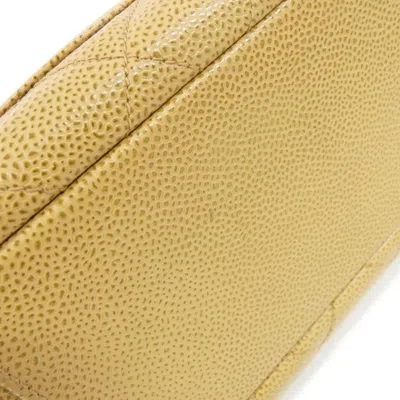 Pre-owned Chanel Beige Grained Calfskin Shoulder Bag () In Sand