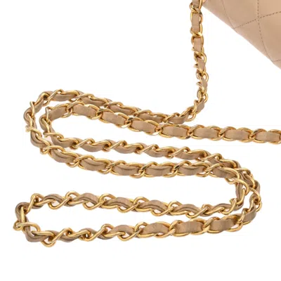 Pre-owned Chanel Beige Leather Shoulder Bag () In Sand