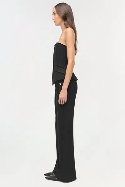 Simkhai Cambrie Velvet Trimmed Bustier Top In Black