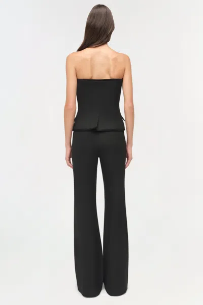 Simkhai Cambrie Velvet Trimmed Bustier Top In Black