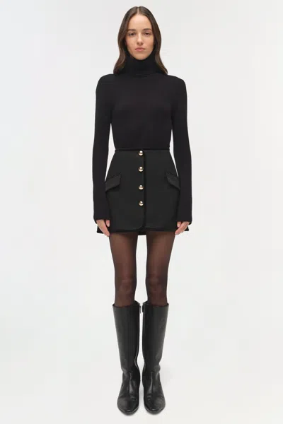 Simkhai Women's Astor Velvet Trimmed Mini Skirt In Black In Black