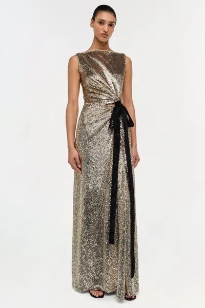 Simkhai Women's Felicity Draped Sequin Gown In Gold Multi In Multi