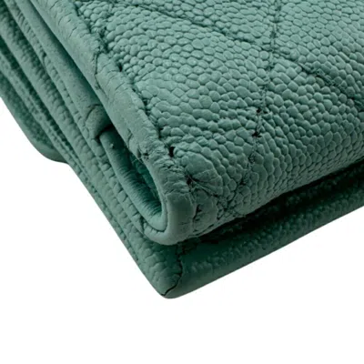 Pre-owned Chanel Boy  Blue Leather Wallet (tri-fold) ()