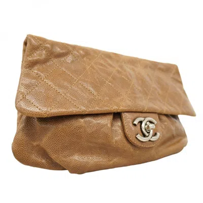 Pre-owned Chanel Brown Grained Calfskin Shoulder Bag ()