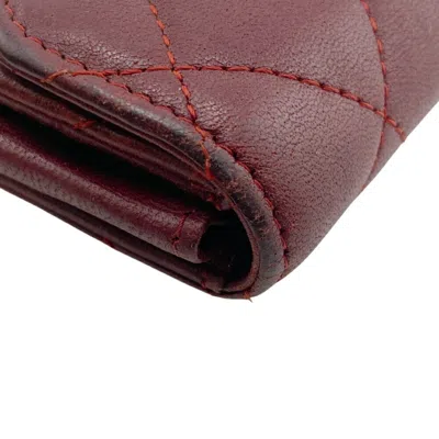 Pre-owned Chanel Matelasse Red Color Leather Coin Purse/coin Case ()