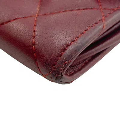 Pre-owned Chanel Matelasse Red Color Leather Coin Purse/coin Case ()