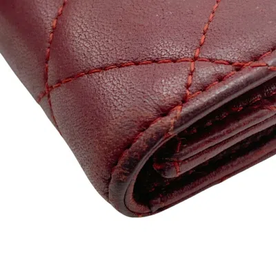 Pre-owned Chanel Matelasse Red Color Leather Coin Purse/coin Case ()