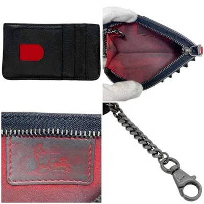 Pre-owned Christian Louboutin Black Leather Coin Purse/coin Case ()