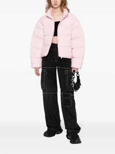 Alexander Wang Cropped Jacket With Logo In Pink