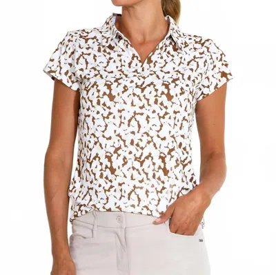 Abacus Sportswear Us Victoria Drycool Cupsleeve Polo Shirt In Cognac In Green