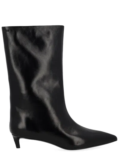Hugo Boss 35mm Pointed-toe Leather Boots In Black