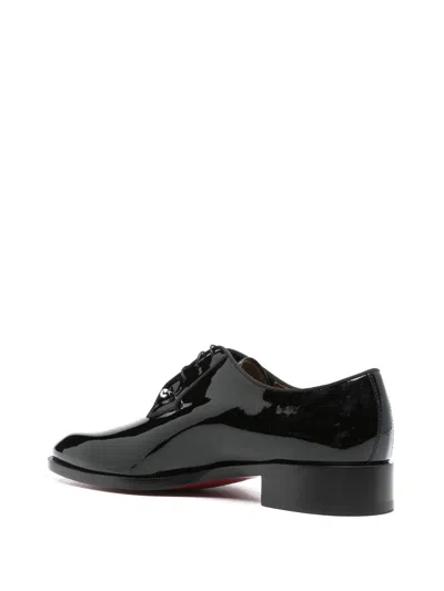 Christian Louboutin Chambeliss Patent Calfskin Oxford Shoes In Black