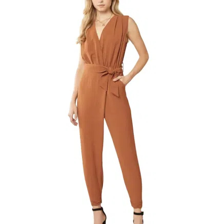 Entro Sleeveless Pantsuit In Camel In Brown