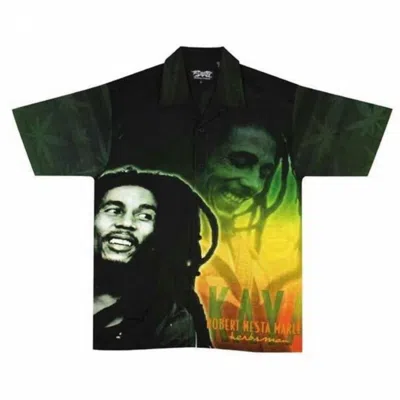 Bob Marley Men's Kaya Club Button-up Short-sleeve Shirt In Dark Green In Multi