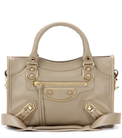 Balenciaga Classic Metallic Edge Mini City Leather Tote In Beige | ModeSens