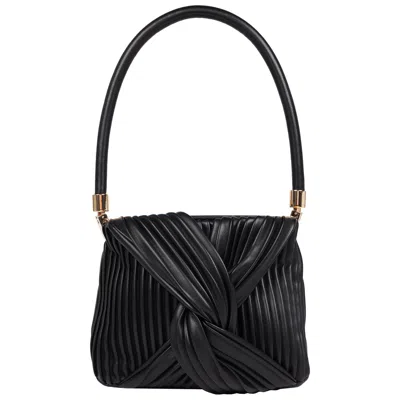 Jason Wu Pleated Knot Box Handle Bag In Black